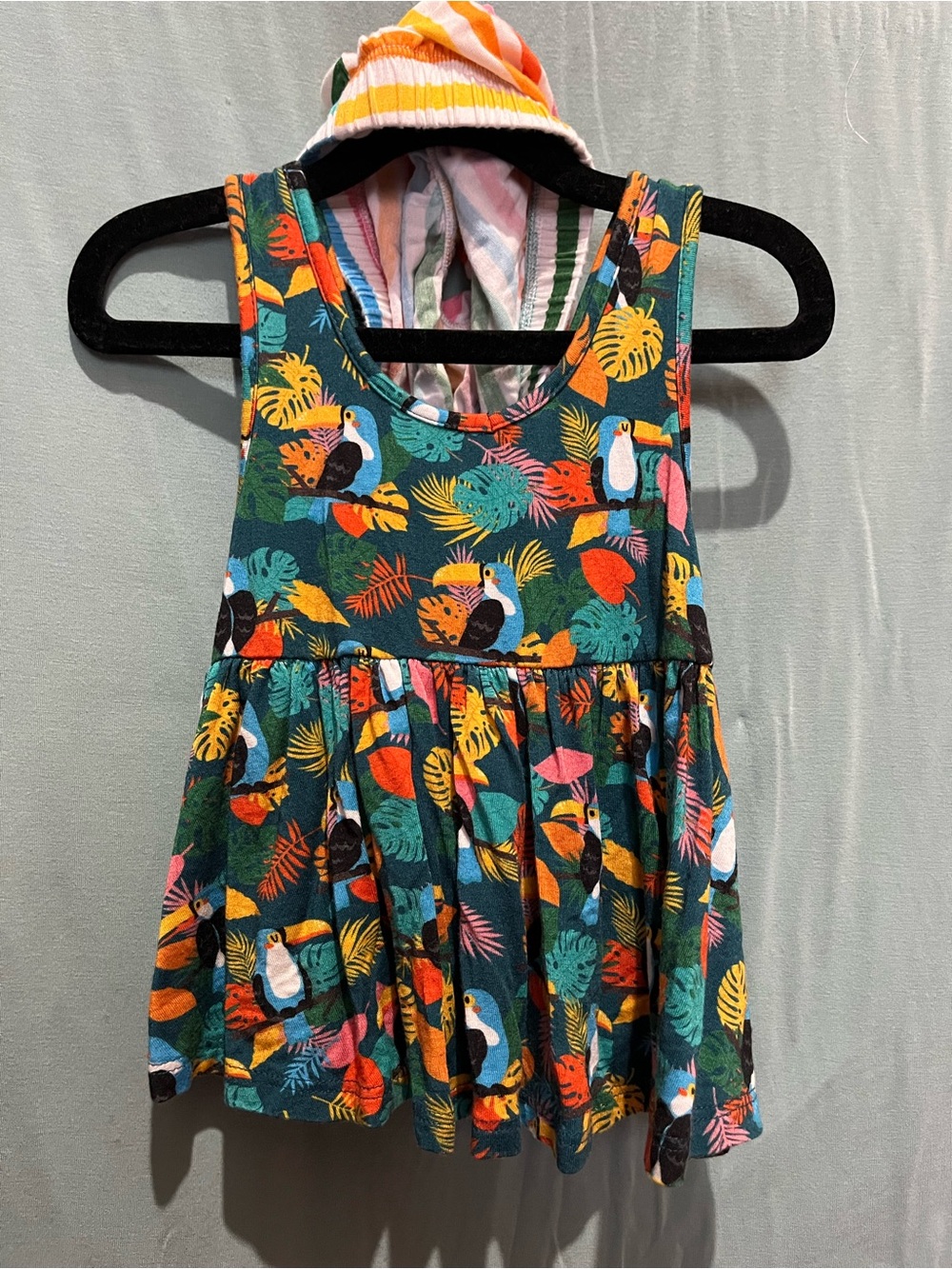Posh Peanut Green Tropical Toucan Tank And Bloomers